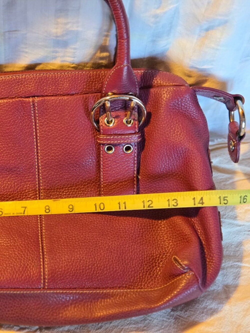 BANDOLINO eggplant coloured leather bag - Picture 10 of 12